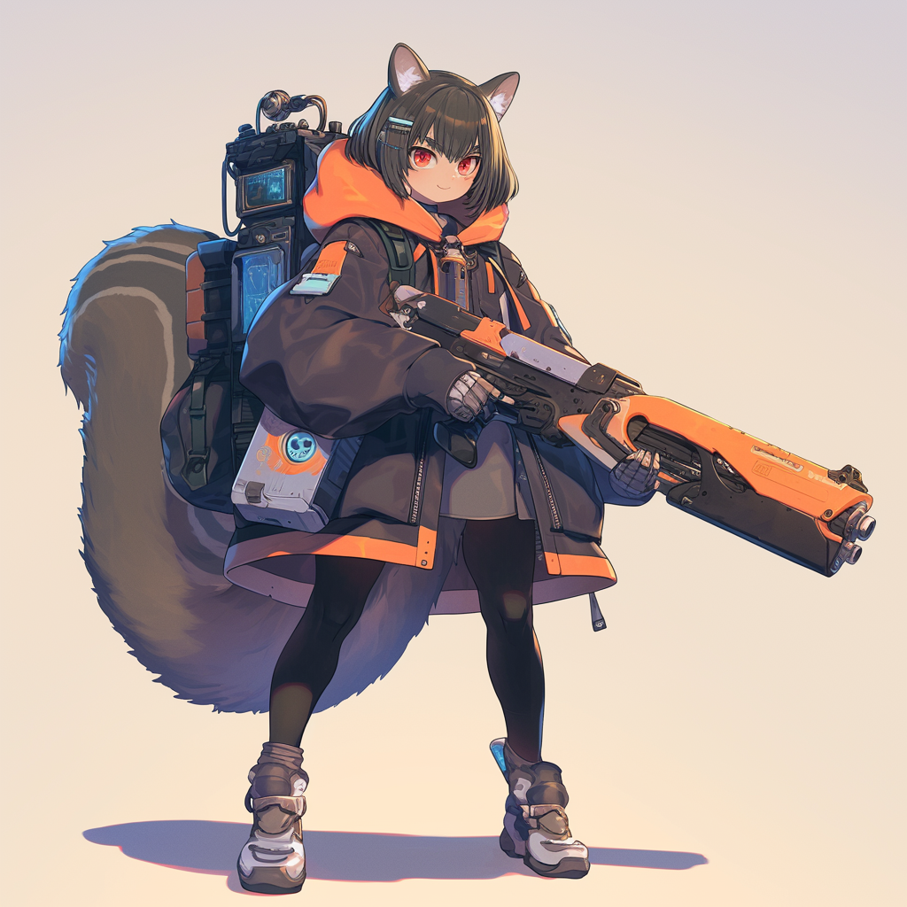 Natty with one of her many guns.